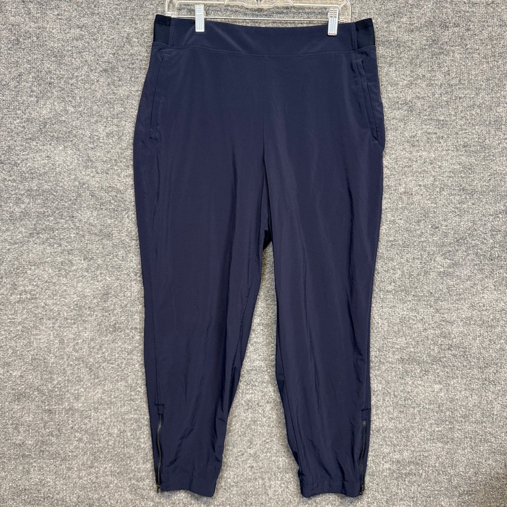 Athleta Size 14 Brooklyn Heights High Rise Jogger Navy Athleisure Zipped Ankle